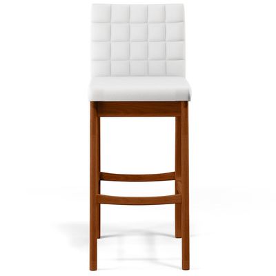 Kit 04 Banquetas Altas Para Cozinha Sala de Jantar Fixa Mila B04 Facto Branco Fosco - Lyam Decor