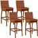 Kit 04 Banquetas Altas Para Cozinha Sala de Jantar Fixa Mila B04 Couríssimo Camel - Lyam Decor