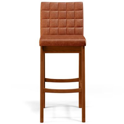 Kit 04 Banquetas Altas Para Cozinha Sala de Jantar Fixa Mila B04 Couríssimo Camel - Lyam Decor