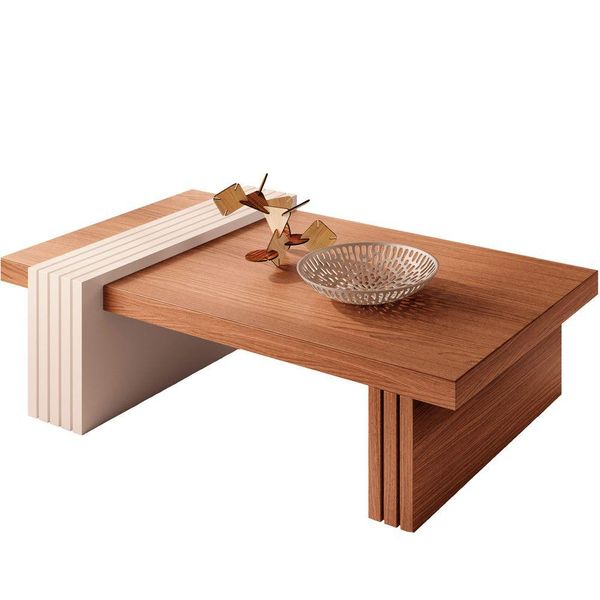 Mesa de Centro Para Sala de Estar Lord B01 Nature Off White - Lyam Decor