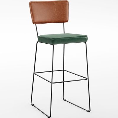 Banqueta Alta Cozinha Sala Jantar Fixa Allana L02 Couríssimo Camel Facto Verde Musgo - Lyam Decor
