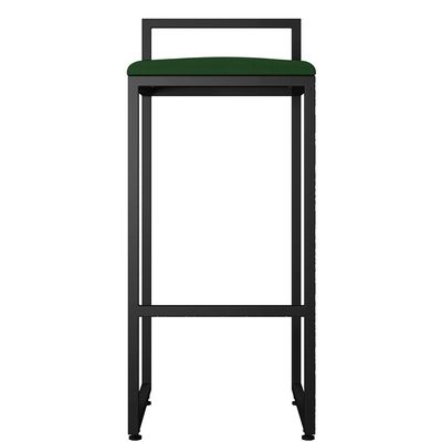 Banqueta Alta Para Cozinha Sala de Jantar Hanna L02 Preto Suede Verde Musgo - Lyam Decor