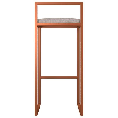 Kit 02 Banquetas Alta Para Cozinha Sala de Jantar Hanna L02 Bronze Linho Bege - Lyam Decor