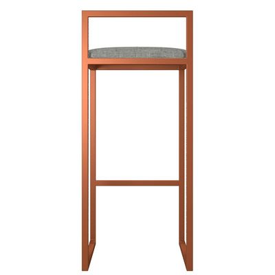 Kit 02 Banquetas Alta Para Cozinha Sala de Jantar Hanna L02 Bronze Linho Cinza Escuro - Lyam Decor