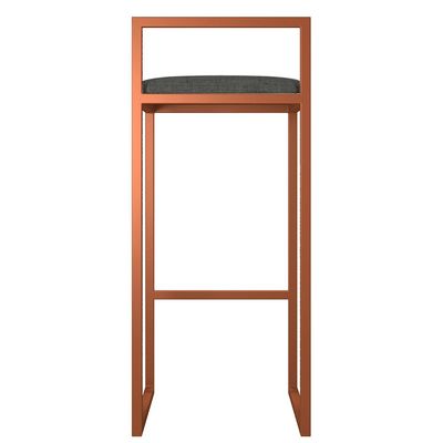 Kit 02 Banquetas Alta Para Cozinha Sala de Jantar Hanna L02 Bronze Linho Chumbo - Lyam Decor