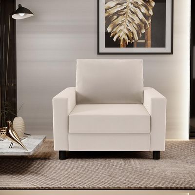 Kit 02 Poltronas Decorativas Para Sala De Estar E Recepção Malta L02 Suede Bege - Lyam Decor