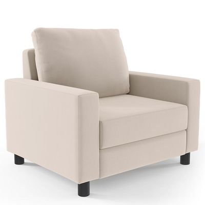 Kit 02 Poltronas Decorativas Para Sala De Estar E Recepção Malta L02 Suede Bege - Lyam Decor
