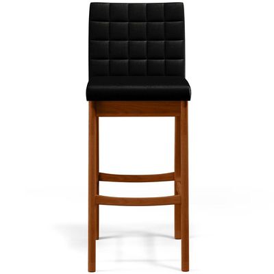 Kit 03 Banquetas Altas Para Cozinha Sala de Jantar Fixa Mila L02 Facto Preto Metalizado - Lyam Decor