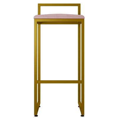 Kit 03 Banquetas Altas Para Cozinha Sala De Jantar Hanna L02 Dourado Suede Rosê - Lyam Decor