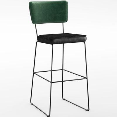 Kit 03 Banquetas Altas Sala Jantar Fixa Allana L02 Facto Verde Musgo Couríssimo Preto - Lyam Decor