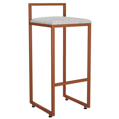 Kit 04 Banquetas Alta Para Cozinha Sala de Jantar Hanna L02 Bronze Linho Cinza - Lyam Decor