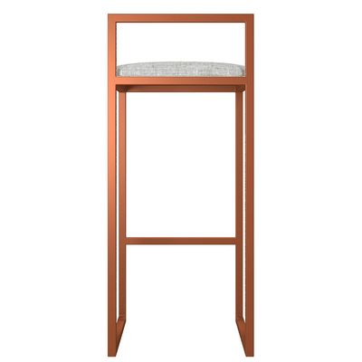 Kit 04 Banquetas Alta Para Cozinha Sala de Jantar Hanna L02 Bronze Linho Cinza - Lyam Decor