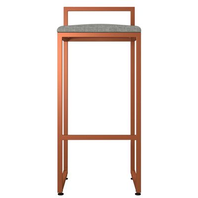 Kit 04 Banquetas Alta Para Cozinha Sala de Jantar Hanna L02 Bronze Linho Cinza Escuro - Lyam Decor