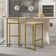 Kit 04 Banquetas Alta Para Cozinha Sala De Jantar Hanna L02 Dourado Linho Cru - Lyam Decor
