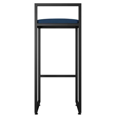 Kit 04 Banquetas Altas Para Cozinha Sala de Jantar Hanna L02 Preto Suede Azul Marinho - Lyam Decor