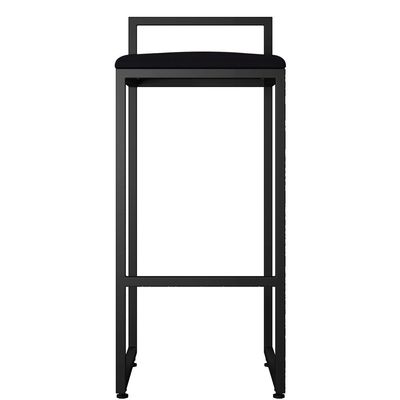 Kit 04 Banquetas Altas Para Cozinha Sala de Jantar Hanna L02 Preto Suede Preto - Lyam Decor