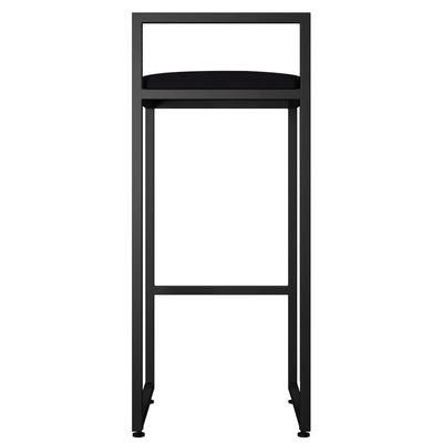 Kit 04 Banquetas Altas Para Cozinha Sala de Jantar Hanna L02 Preto Suede Preto - Lyam Decor