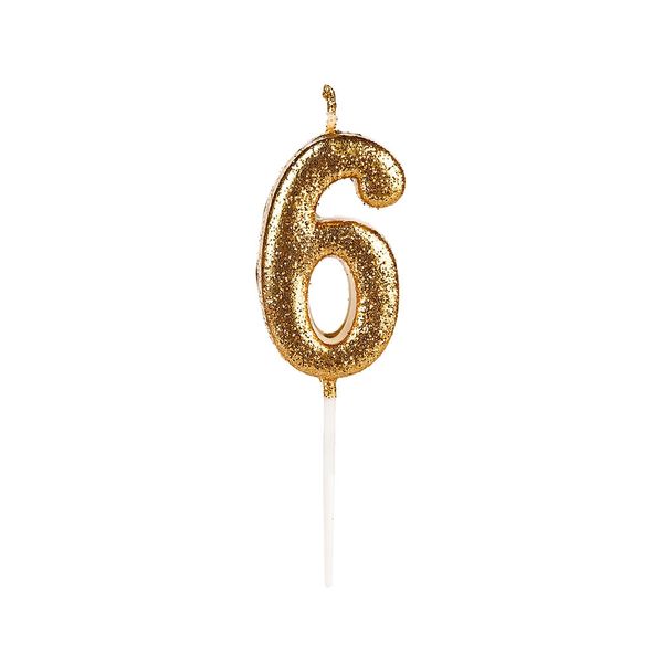 Vela Pequena Silver Glitter Dourado 6