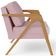 Poltrona Decorativa Para Sala De Estar Pietra Com Estrutura De Madeira L02 Suede Rosê - Lyam Decor