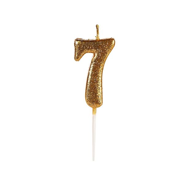 Vela Pequena Silver Glitter Dourado 7