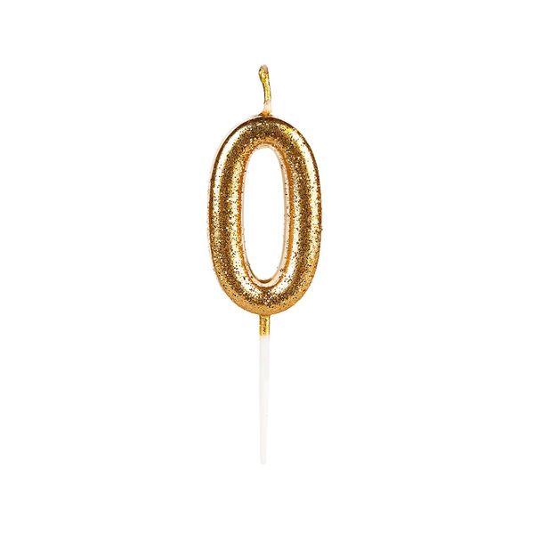 Vela Pequena Silver Glitter Dourado 0