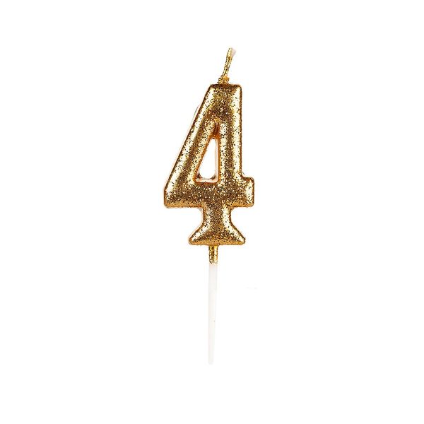 Vela Pequena Silver Glitter Dourado 4