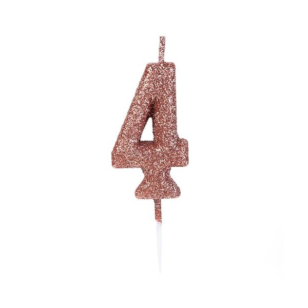 Vela Pequena Silver Glitter Rosé Gold 4