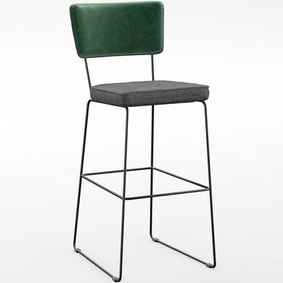 Kit 06 Banqueta Alta Sala Jantar Fixa Allana L02 Facto Verde Musgo Linho Cinza Escuro - Lyam Decor