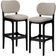 Kit 2 Banquetas Alta Bar Cozinha Sala Jantar Fixa Betta L02 Preto Linho Bege - Lyam Decor