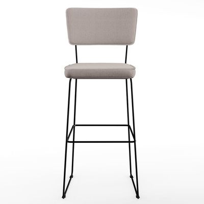 Kit 2 Banquetas Alta Para Cozinha Sala De Jantar Base em Aço Fixa Allana L02 Linho Bege - Lyam Decor