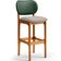 Kit 3 Banquetas Alta Bar Cozinha Sala Jantar Betta L02 Imbuia Facto Verde Linho Bege - Lyam Decor