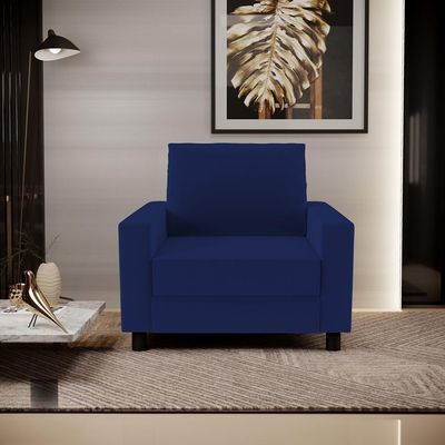 Kit 02 Poltronas Decorativas Para Sala De Estar E Recepção Malta L02 Suede Azul Marinho - Lyam Decor