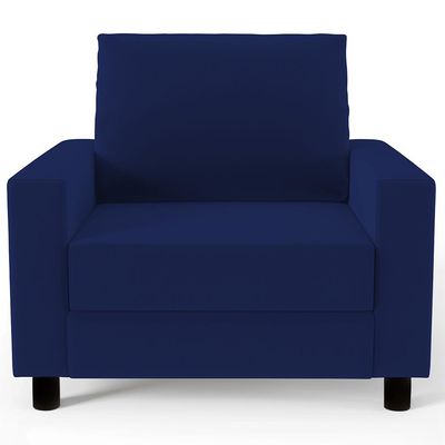 Kit 02 Poltronas Decorativas Para Sala De Estar E Recepção Malta L02 Suede Azul Marinho - Lyam Decor