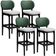 Kit 4 Banquetas Alta Bar Cozinha Sala Jantar Betta L02 Preto Facto Verde Linho Cinza - Lyam Decor