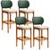 Kit 4 Banquetas Alta Bar Cozinha Sala Jantar Betta L02 Imbuia Facto Verde Linho Cru - Lyam Decor