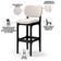 Kit 4 Banquetas Alta Bar Cozinha Sala Jantar Fixa Betta L02 Preto Linho Cru - Lyam Decor