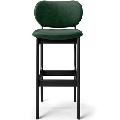 Kit 5 Banquetas Alta Bar Cozinha Sala Jantar Fixa Betta L02 Preto Facto Verde Musgo - Lyam Decor