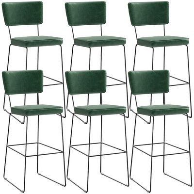 Kit 6 Banquetas Altas Cozinha Sala Jantar Base Em Aço Fixa Allana L02 Facto Verde Musgo - Lyam Decor
