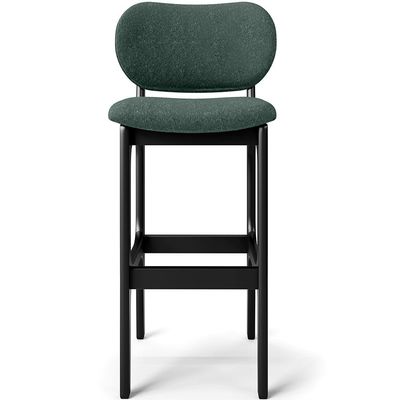 Kit 6 Banquetas Alta Bar Cozinha Sala Jantar Fixa Betta L02 Preto Linho Verde Musgo - Lyam Decor