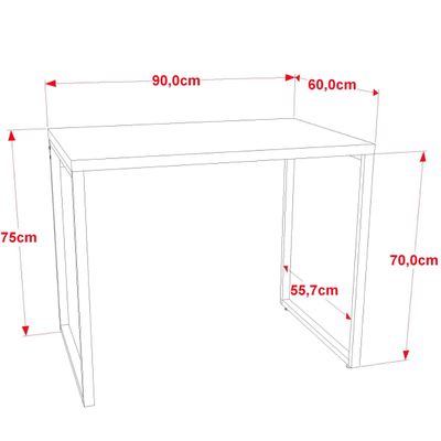 Kit 02 Mesas Para Escritório Home Office Estilo Industrial Form C01 90 cm Carvalho - Lyam Decor