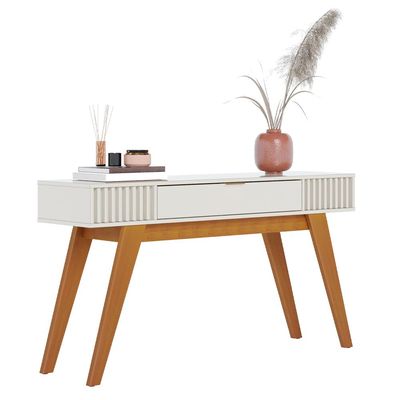 Kit Aparador Para Sala De Estar Com Mesa De Centro Delta 01 Gaveta C04 Freijó Off White - Lyam Decor