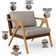 Poltrona Decorativa Para Sala De Estar Pietra L02 Couríssimo Marrom Linho Bege - Lyam Decor