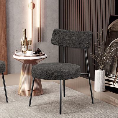 Poltrona Decorativa Para Sala De Estar Base Fixa Londres F01 Linho Chumbo - Lyam Decor
