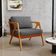 Kit 02 Poltronas Decorativas Sala Estar Pietra L02 Couríssimo Camel Linho Cinza Escuro - Lyam Decor
