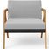 Poltrona Decorativa Sala Estar Pietra L02 Couríssimo Preto Linho Cinza - Lyam Decor