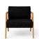 Poltrona Decorativa Para Sala de Estar Pietra Com Estrutura De Madeira L02 Linho Chumbo - Lyam Decor