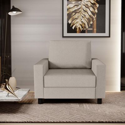 Poltrona Decorativa Para Sala De Estar E Recepção Malta L02 Linho Bege - Lyam Decor