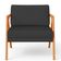 Kit 02 Poltronas Decorativa Para Sala Estar Pietra Estrutura De Madeira L02 Suede Preto - Lyam Decor