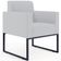 Poltrona Decorativa Para Sala Estar E Recepção Base Fixa De Metal Helô L02 Linho Cinza - Lyam Decor
