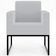 Poltrona Decorativa Para Sala Estar E Recepção Base Fixa De Metal Helô L02 Linho Cinza - Lyam Decor